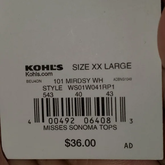 Sonoma XXL floral shirt top blouse NWOT - Picture 9 of 9